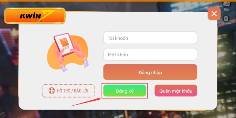 Đăng ký Kwin chỉ mất chưa đến 1 phút
