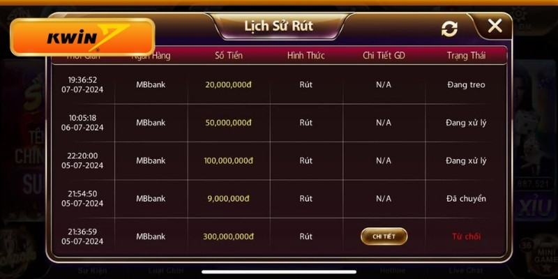 Rút tiền Kwin nhanh chóng, an toàn chỉ trong vài phút